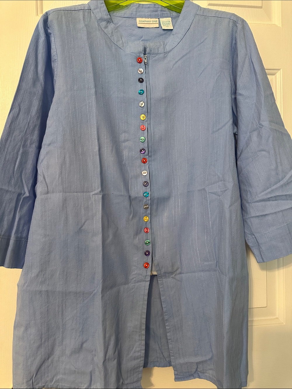 Light Blue Button-Front Jacket or cover up